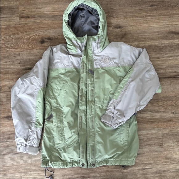 The North Face Other - North Face Girls Large L light weight hooded coat. Green & Gray. EUC!! Preloved